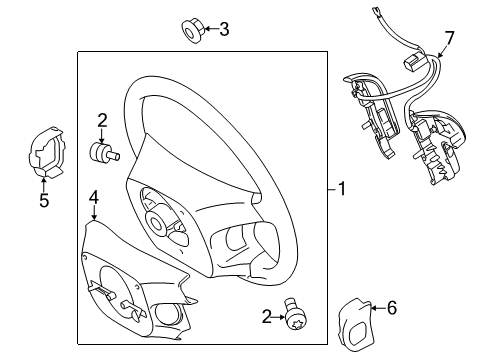 2011 Toyota Highlander Steering Wheel & Trim Diagram