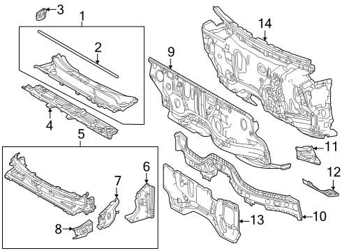 2025 Toyota bZ4X Panel Sub-Assembly, Dash Diagram for 55101-42611