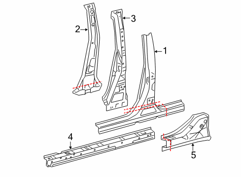 2012 Toyota Camry Center Pillar & Rocker Diagram