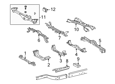 2009 Toyota Tacoma Crossmembers & Components Diagram