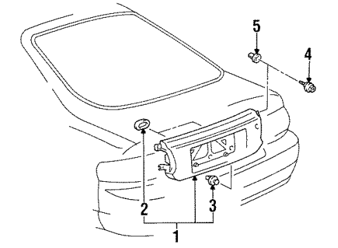 1996 Toyota Celica Finish Panel, Gray, Center Diagram for 75082-20300-B2