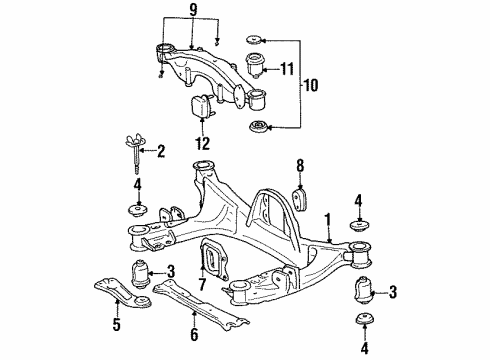 1992 Toyota Celica Cushion, Front Diagram for 52271-20020