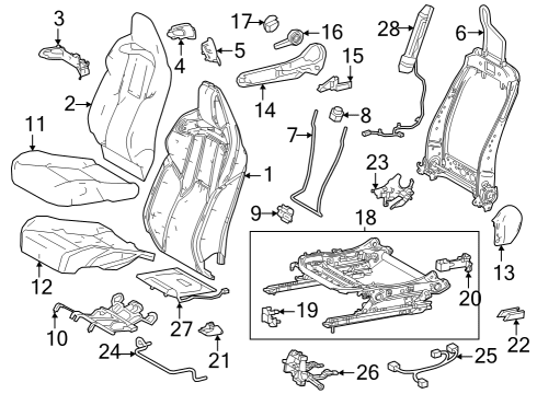 2023 Toyota GR Corolla Passenger Seat Components Diagram 3 - Thumbnail