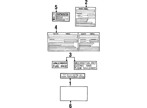 1988 Toyota Tercel Information Labels Diagram