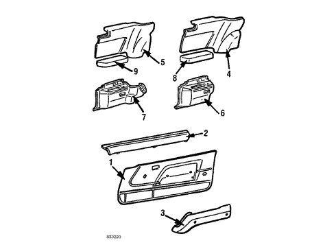 1985 Toyota Celica Interior Trim Diagram