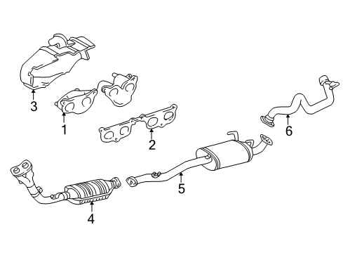 1999 Toyota 4Runner Exhaust Components Diagram