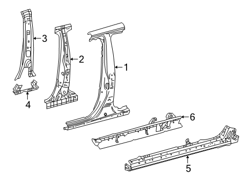 2025 Toyota Corolla Center Pillar & Rocker Diagram
