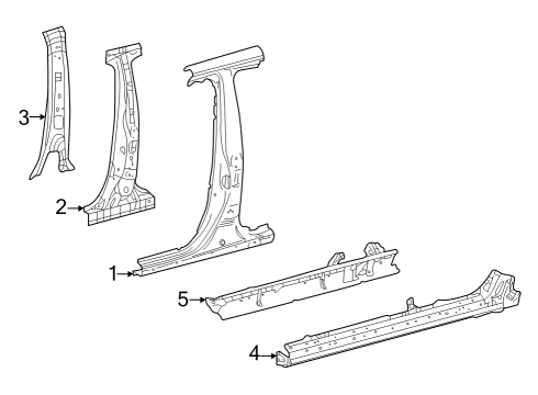 2025 Toyota GR Corolla Center Pillar & Rocker Diagram