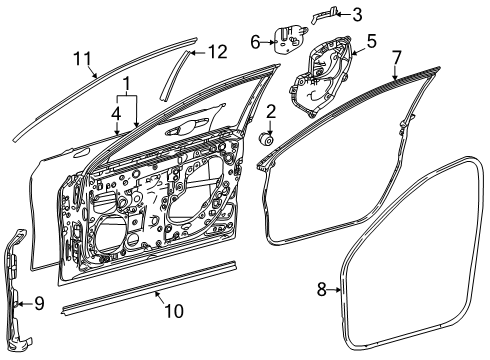 2025 Toyota Mirai Door & Components Diagram