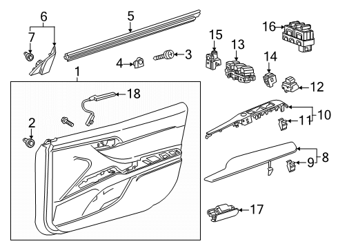 2025 Toyota Camry Interior Trim - Front Door Diagram