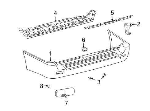 2000 Toyota Land Cruiser Bumper & Components - Rear Diagram