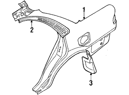 1990 Toyota Corolla Quarter Panel & Components Diagram