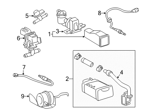 2002 Toyota Prius Emission Components Diagram