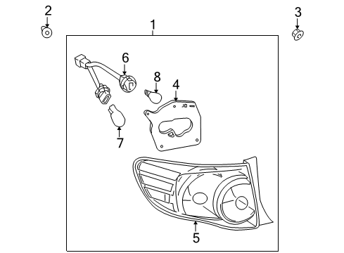 2010 Toyota Corolla Turn Signal Bulb, Rear Diagram for 90084-98036