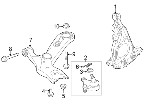 2025 Toyota GR Corolla Front Suspension Components Diagram