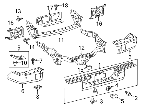 2016 Toyota Tundra Bumper & Components - Rear Diagram