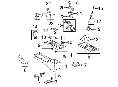 2007 Toyota FJ Cruiser Center Console Diagram