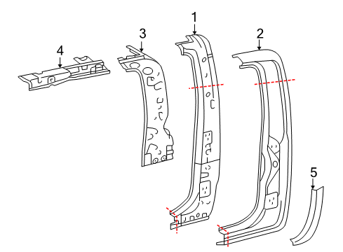 2009 Toyota Tacoma Side Panel & Components Diagram
