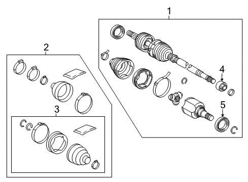 2017 Toyota Prius Prime Drive Axles - Front Diagram