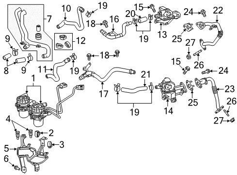 2013 Toyota Tundra Bracket Bolt Diagram for 90119-A0142