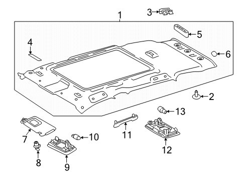 2024 Toyota RAV4 Prime Interior Trim - Roof Diagram