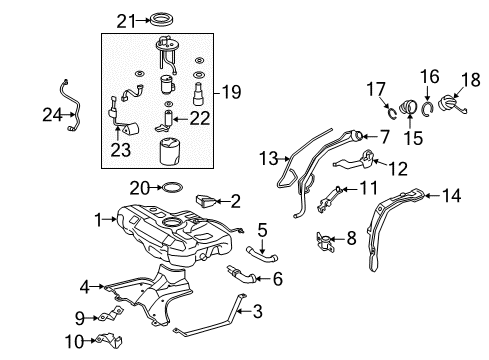 2017 Toyota Corolla Fuel Pump Assembly Diagram for 77020-02411