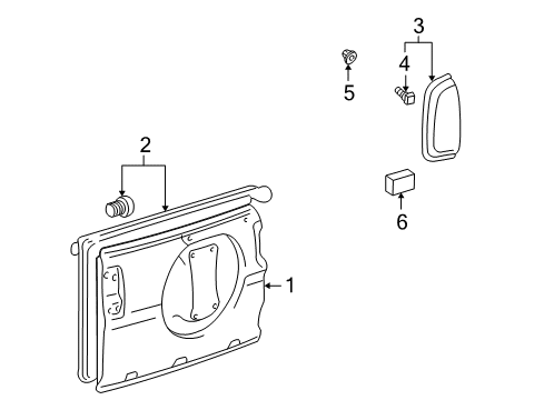 1998 Toyota RAV4 Back Door & Components Diagram 2 - Thumbnail