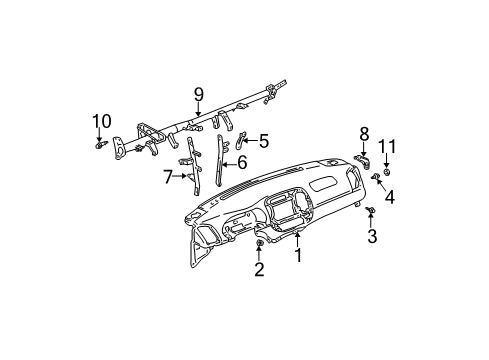 2004 Toyota Camry Instrument Panel Diagram 2 - Thumbnail