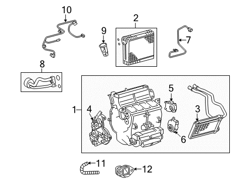 2008 Toyota Sequoia A/C Evaporator Diagram
