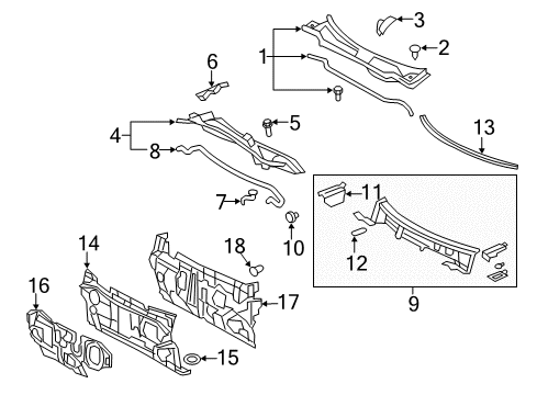2008 Toyota Camry Cowl Diagram 4 - Thumbnail