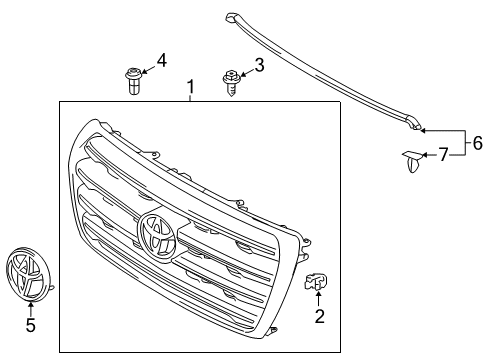 2014 Toyota Land Cruiser Grille & Components Diagram
