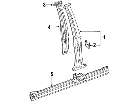1992 Toyota 4Runner Center Pillar & Rocker Diagram