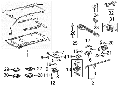 2007 Toyota Sienna Interior Trim - Roof Diagram