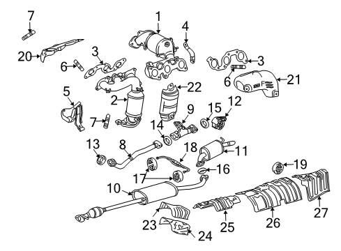 2007 Toyota Highlander Exhaust Components Diagram