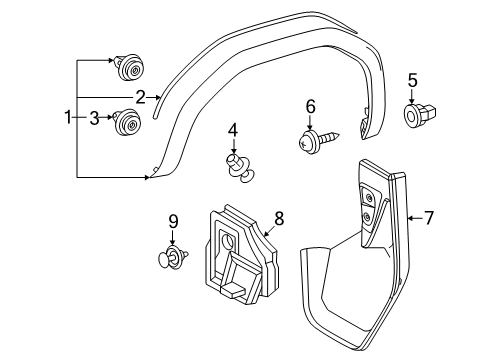 2024 Toyota Land Cruiser Exterior Trim - Fender Diagram