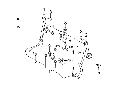 2004 Scion xA Seat Belt Diagram