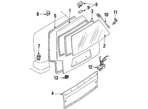 1990 Toyota Corolla Gate & Hardware Diagram