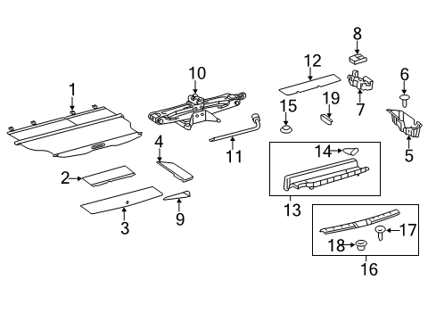 2012 Toyota Highlander Trim Board, Black, Driver Side Diagram for 58412-48040-C0