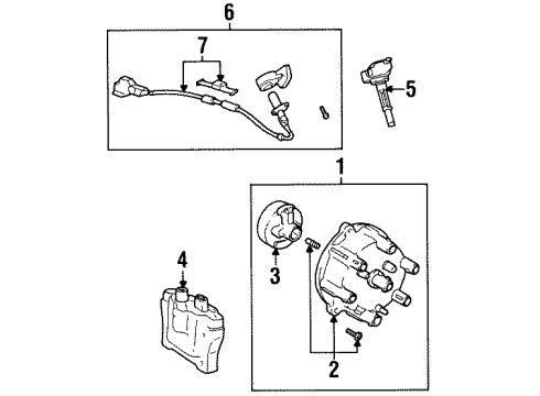 1993 Toyota T100 Distributor Assembly Diagram for 19100-65020
