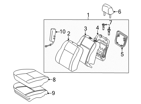 2003 Toyota Matrix Front Seat Components Diagram