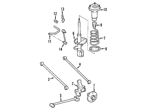 2011 Toyota Camry Rear Suspension Components Diagram