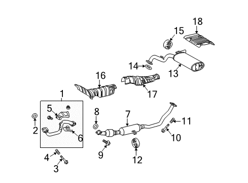 2012 Toyota Matrix Exhaust Components Diagram