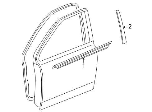 2004 Scion xA Exterior Trim - Front Door Diagram