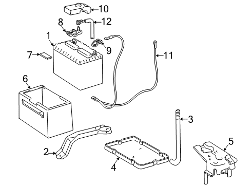 1997 Toyota Camry Battery Tray Diagram for 74431-33011