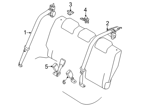 2019 Toyota Yaris Rear Seat Belts Diagram
