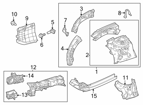 2025 Toyota Grand Highlander Structural Components & Rails Diagram