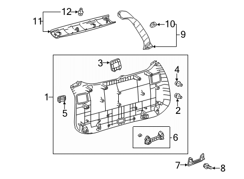 2024 Toyota RAV4 Prime Interior Trim - Lift Gate Diagram