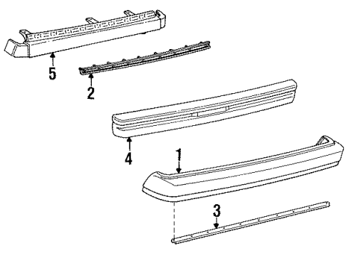 1985 Toyota Celica Bumper Assembly - Rear Diagram