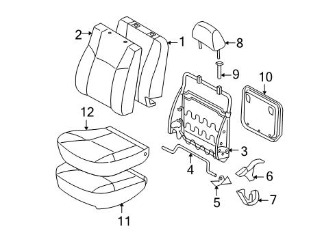 2005 Toyota Tacoma Front Seat Components Diagram 4 - Thumbnail