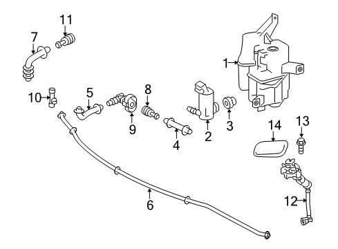2014 Toyota Prius V Headlamp Washers/Wipers Diagram
